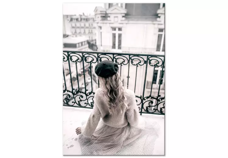 Rêverie de Mai (1 partie) vertical - femme sur un balcon à Paris