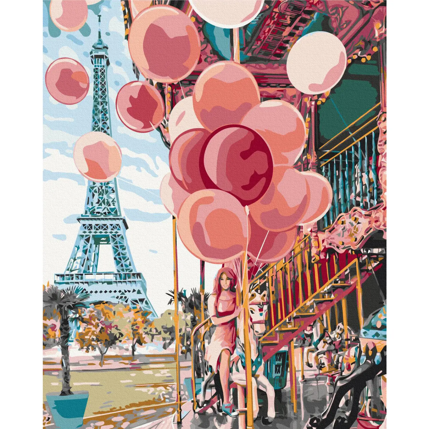 Kit Peinture Par Numéros Adulte 'Café De Rue à Paris' - Toile 30x40 Cm - Inclus Peintures & Pinceaux