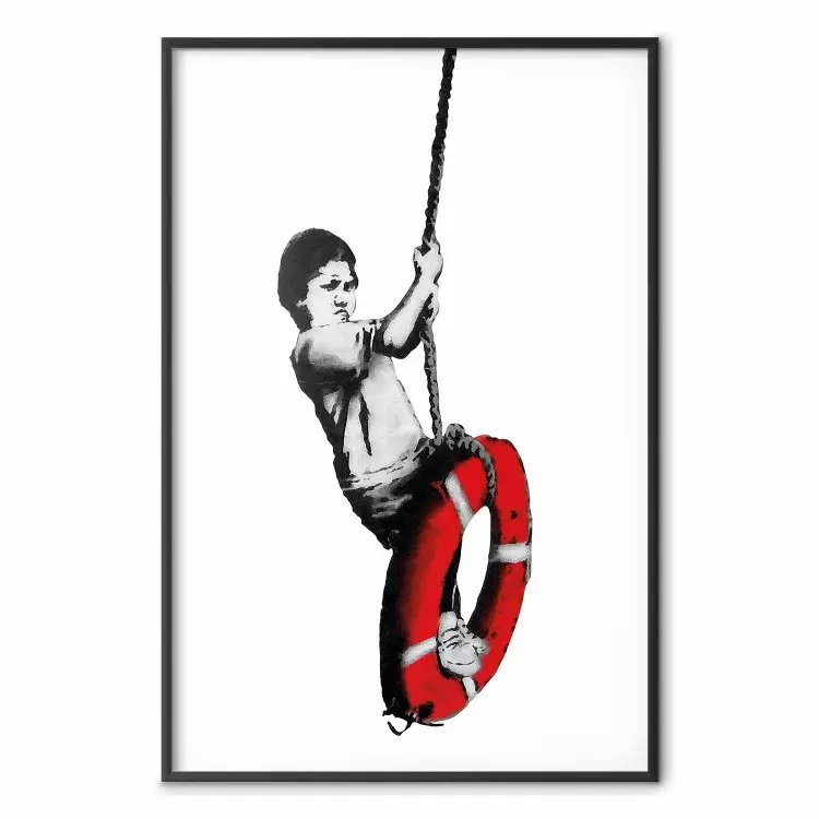Banksy : Garçon sur une balançoire - street art et art de rue