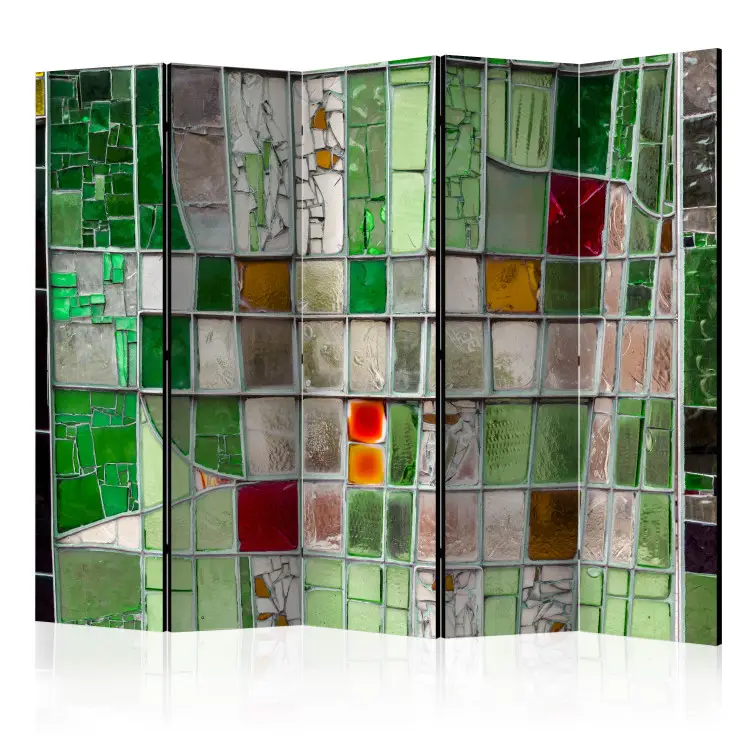 Vitrail émeraude II - motif en mosaïque colorée