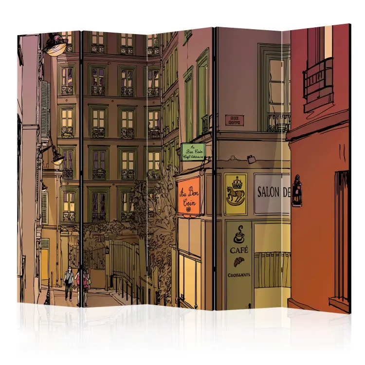 Paravent design Balade à Paris II - dessin graphique pop art coloré ...