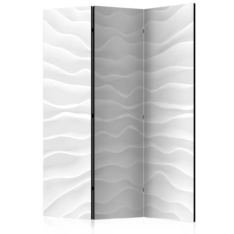 Vagues (3 panneaux) - abstraction orientale en blanc