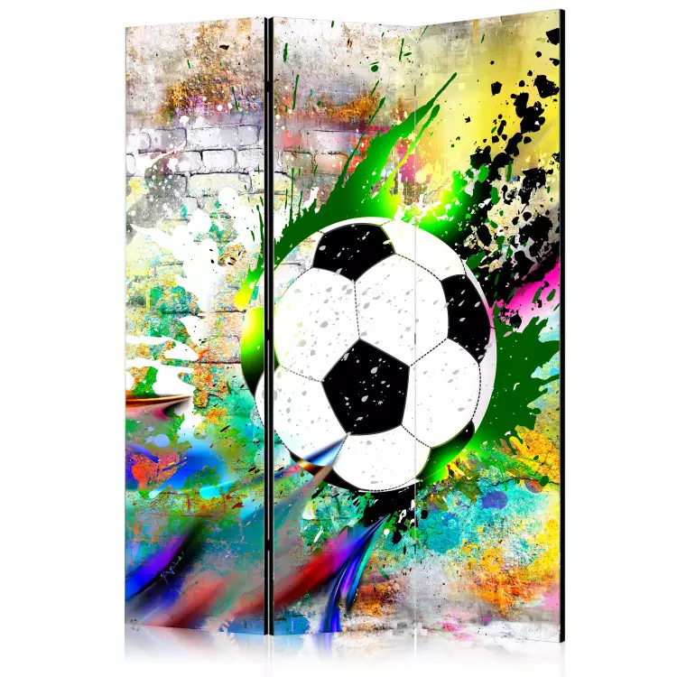 Match Urbain (3 panneaux) - football et arrière-plan coloré de briques