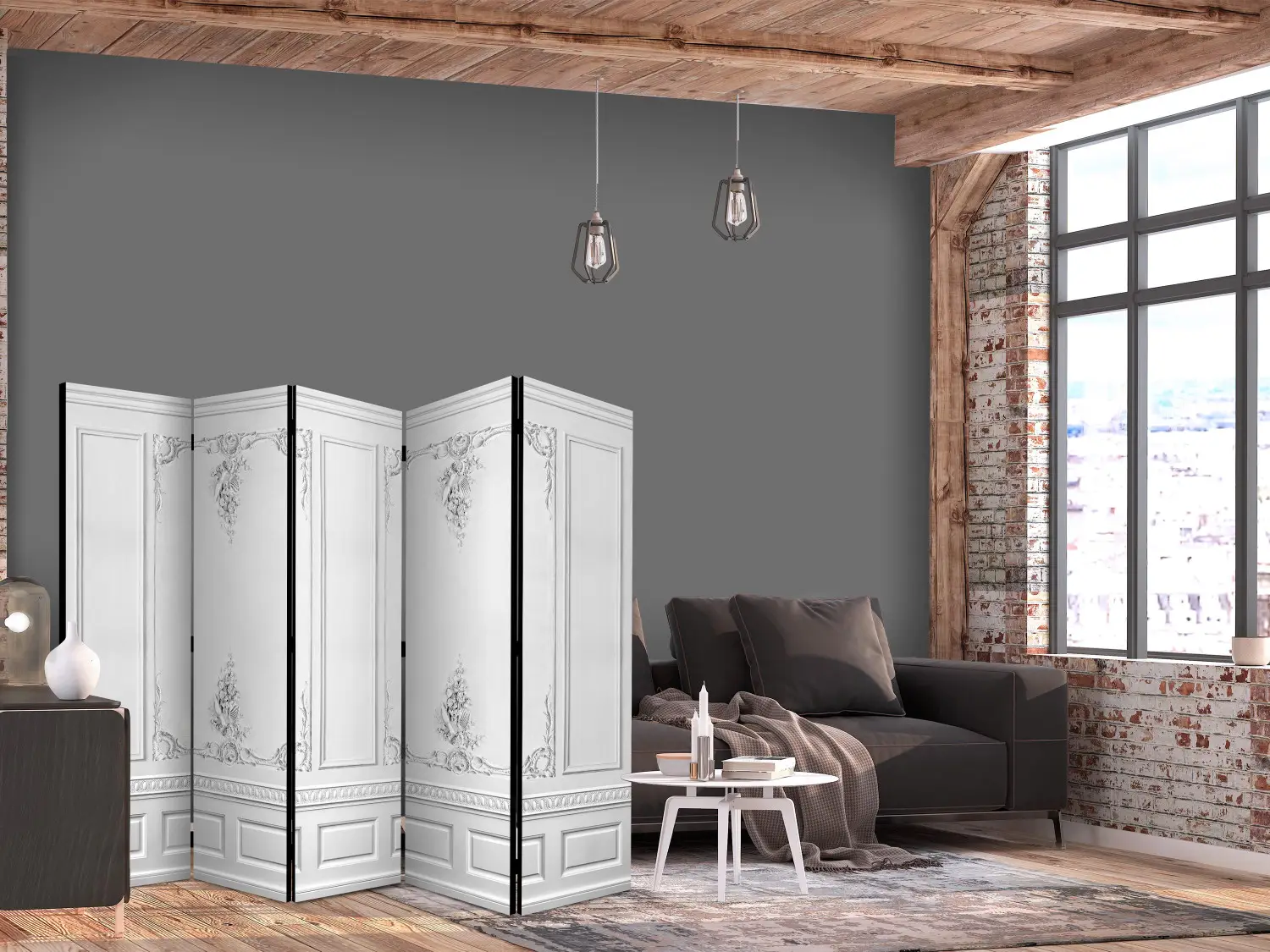 Porte-Photos Biombo Blanc 3 Panneaux - Cadre Photo Design Avec Aimants - Décoration Murale Élégante