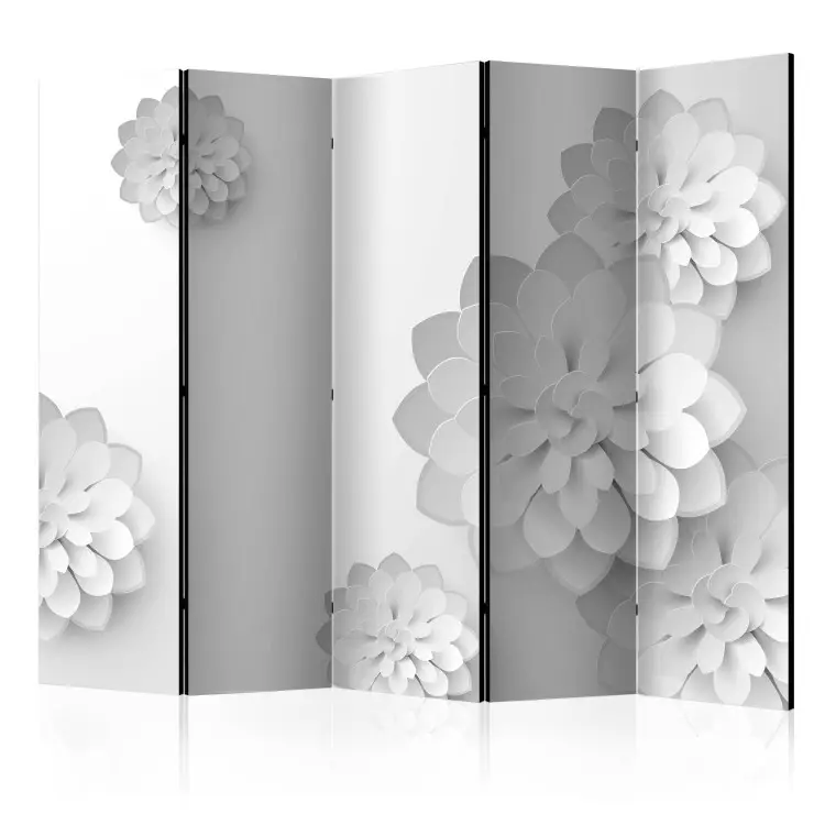 Jardin blanc II - composition florale blanche en 3D sur fond clair