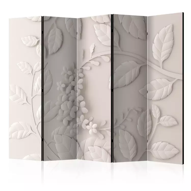 Fleurs en papier (crème) II - motifs végétaux sur fond beige