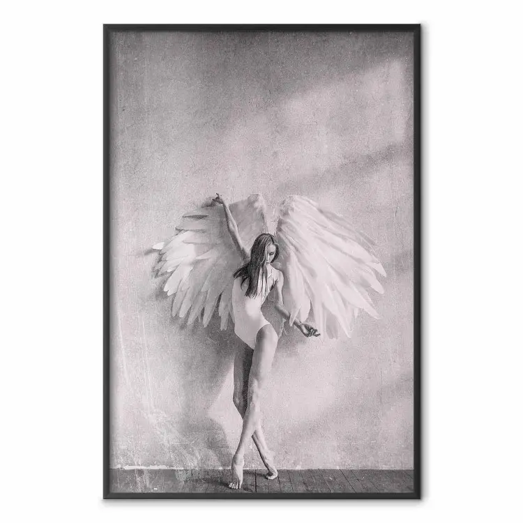 Femme aux grande ailes d'ange blanches - photographie artistique