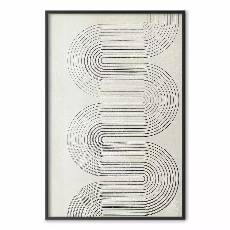 Vagues géométriques - motifs abstraits de lignes sur fond gris beige