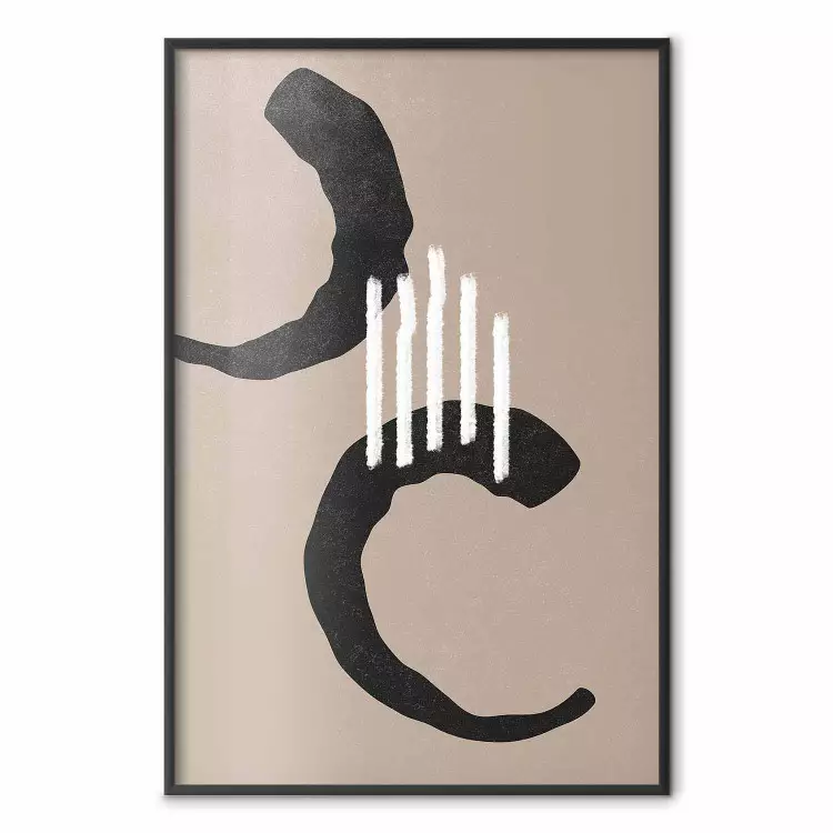 Lunes - impression artistique de motifs abstraits sur fond beige