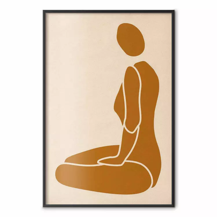 Féminité - silhouette d'une femme assise abstraite en tons chaudes