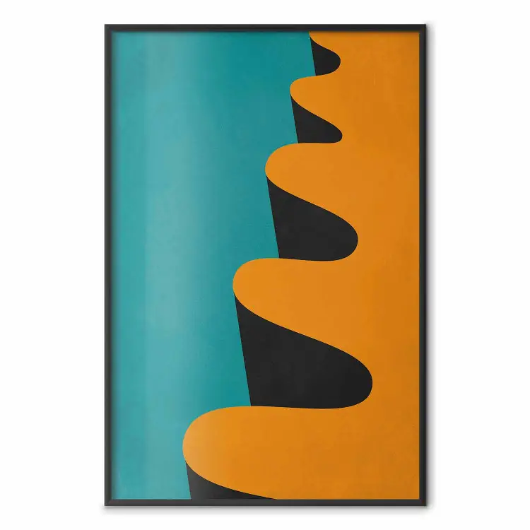 Vague orange - motif géométrique ondulé de style abstrait