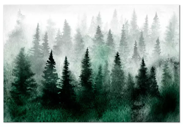 Forêt brumeuse (1 partie) large - Arbres dans le brouillard