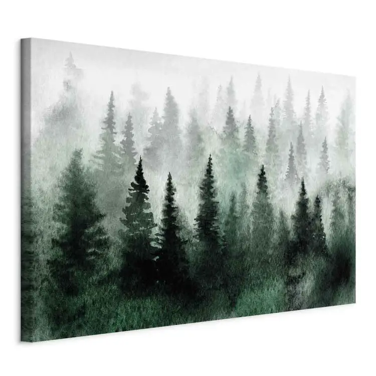 Forêt brumeuse large - Arbres dans le brouillard