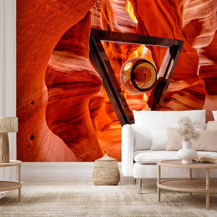 Décalcomanie Murale 3D Grottes Rouges 328 - Papier Peint Pour Contremarches