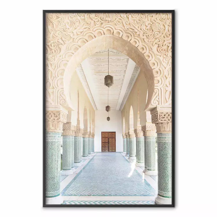 Arche marocaine - architecture aux couleurs beige et turquoise