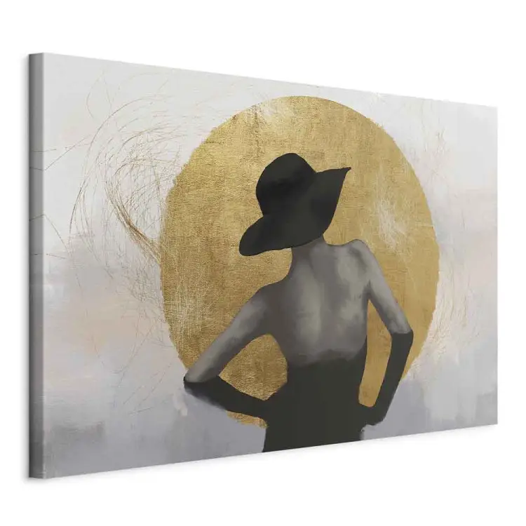 Sous le soleil large - Femme abstraite avec chapeau