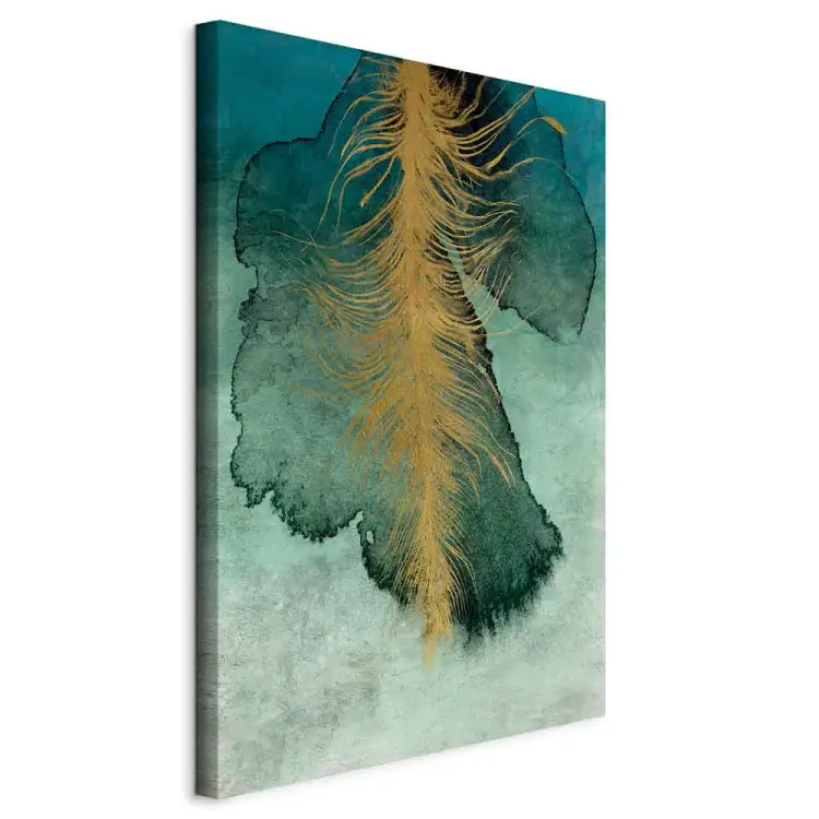 Composition céleste vertical - Feuille et plume abstraites