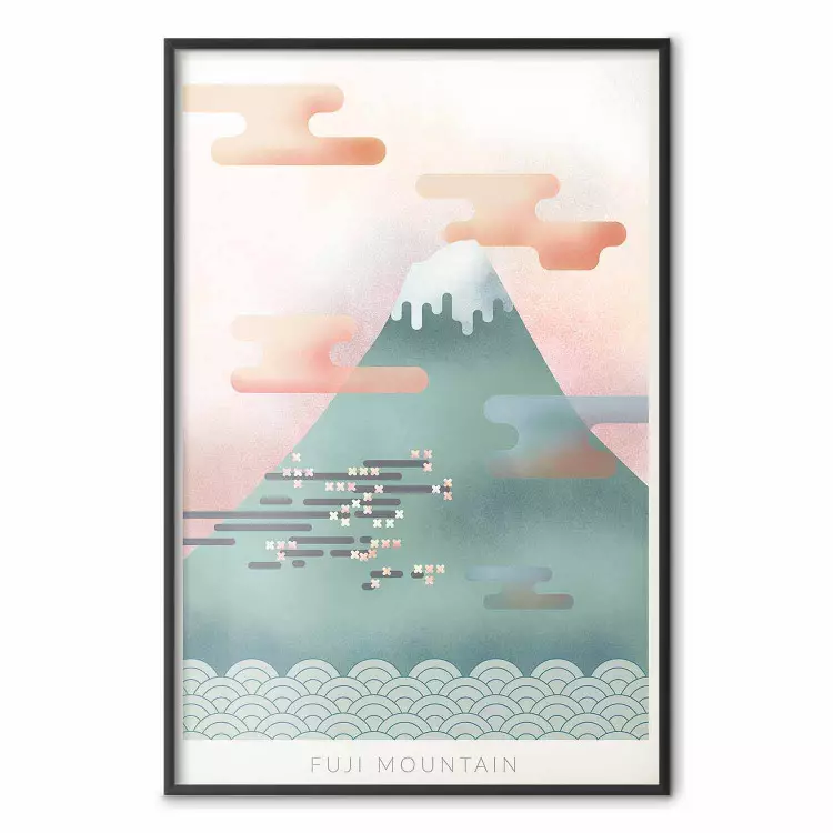 Mont Fuji - graphique abstraite de montagne pastel style japonais