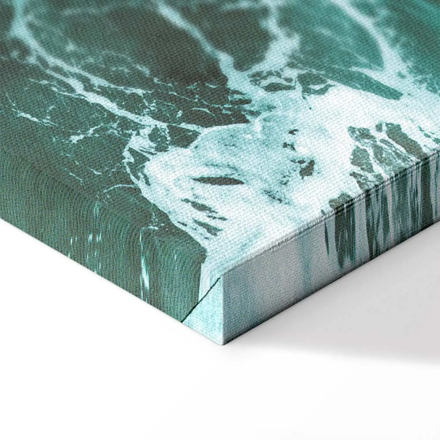 Tableau En Verre Trempé Moderne – Vagues Vertes, Art Mural Unique (sur Mesure)