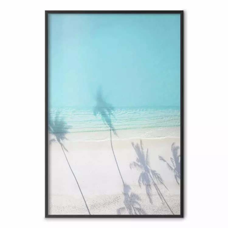 Paysage marin - plage tropicale avec ombres des palmiers