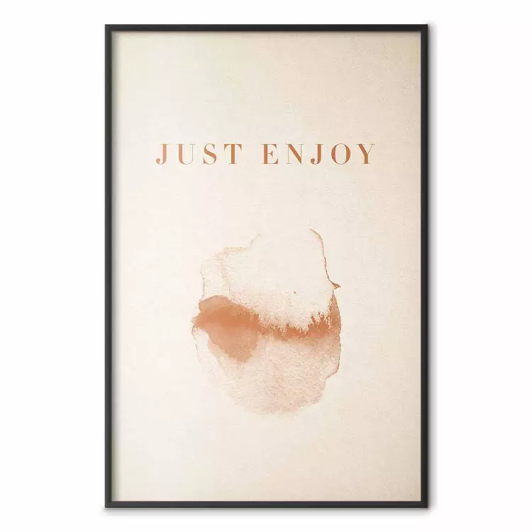 Just Enjoy - textes anglais et motif aquarelle sur fond beige clair