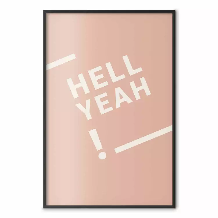 Hell Yeah! - texte anglais blancs sur fond pastel clair
