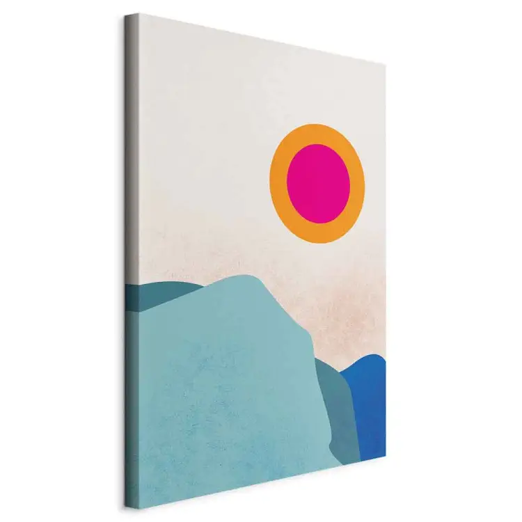 Fjord de glace - un paysage scandinave abstrait avec le soleil