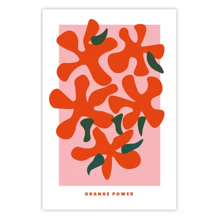 Bouquet orange - fleurs colorées abstraites et textes en anglais