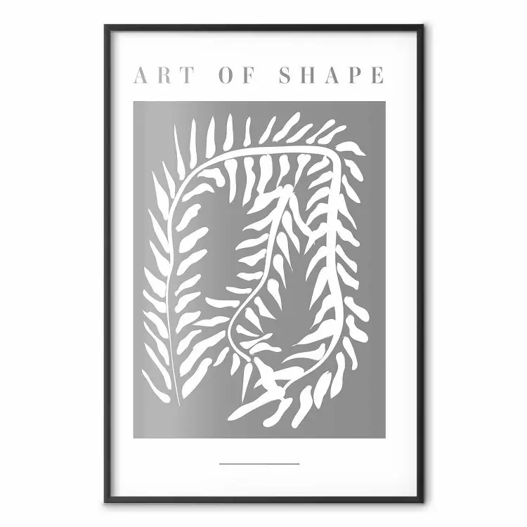 Art de la forme - plante blanche sur fond gris et texte
