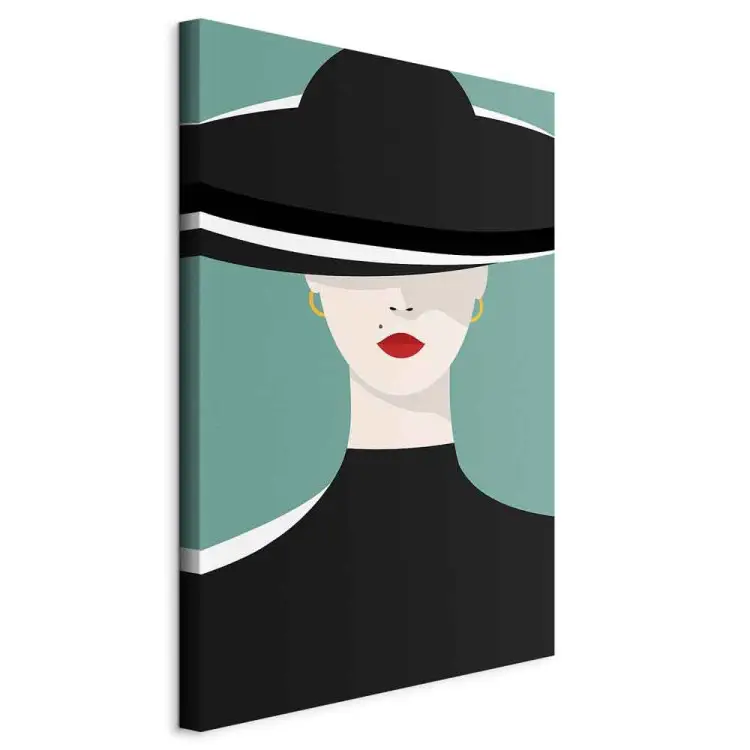 Féminité vertical - Portrait de femme avec chapeau noir
