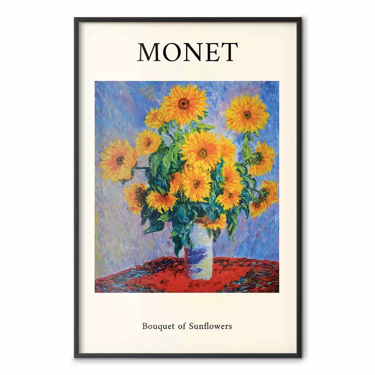 Tournesols de Monet - bouquet de tournesols jaunes dans un vase