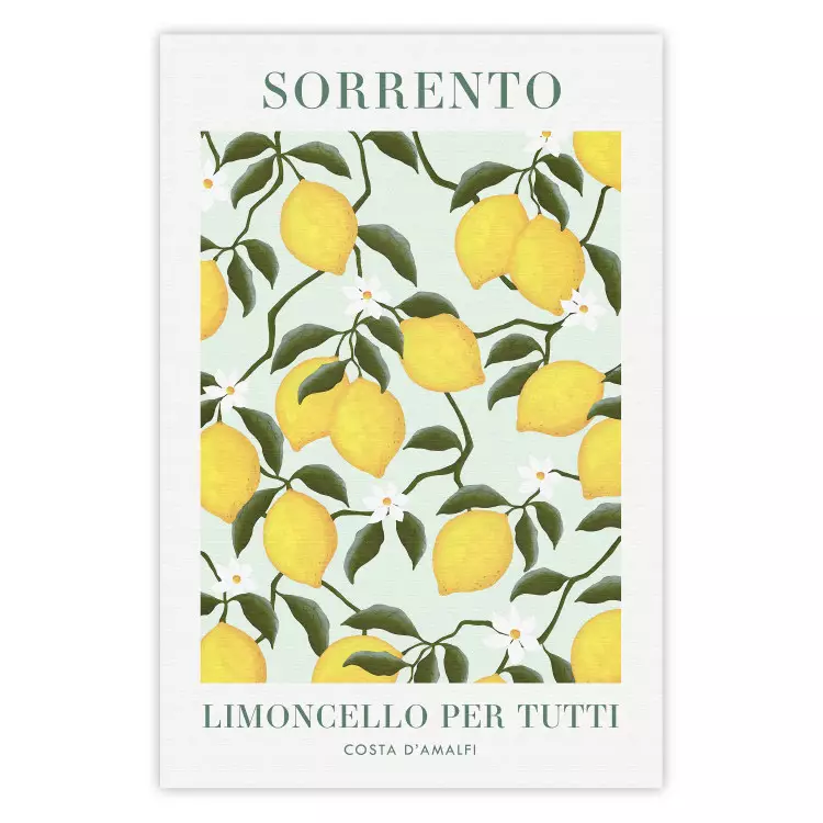 Citrons de Sorrento - motif estival de fruits et texte en italien