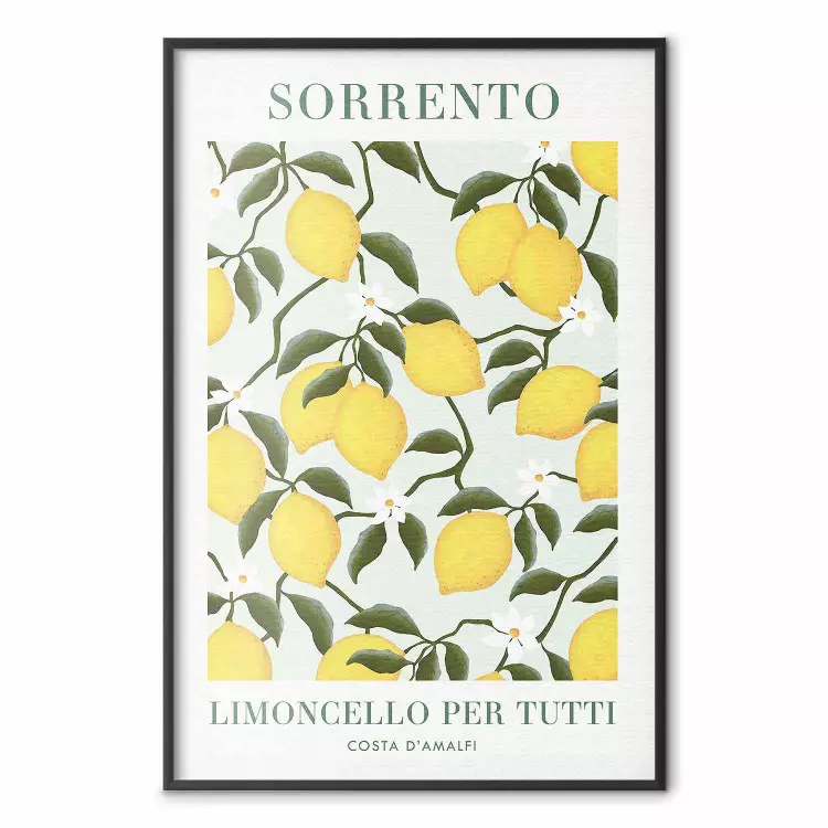 Citrons de Sorrento - motif estival de fruits et texte en italien