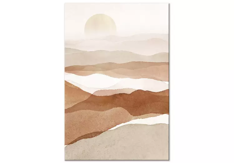 Soleil couchant sur le désert - un paysage abstrait de style bohème