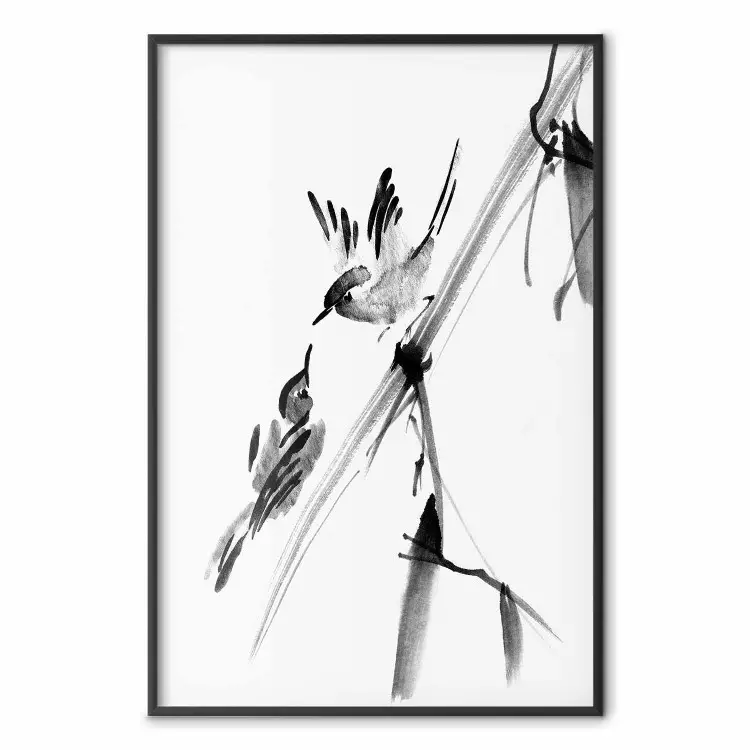 Âme soeur - image minimaliste des oiseaux en noir et blanc