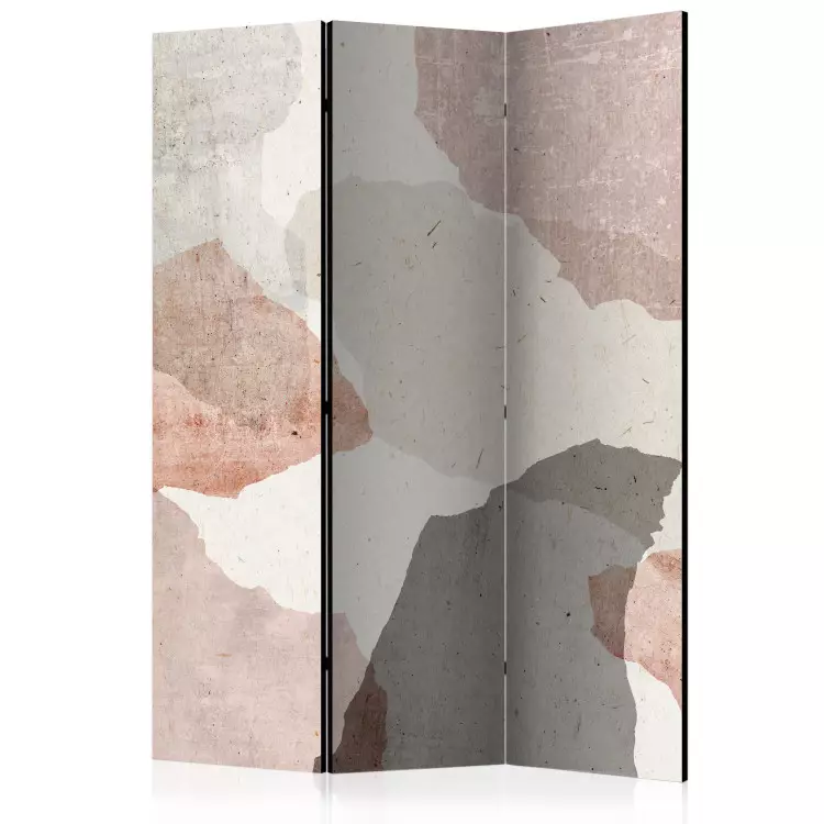 Terrazzo coloré (3 panneaux) - abstraction aux teintes sobres