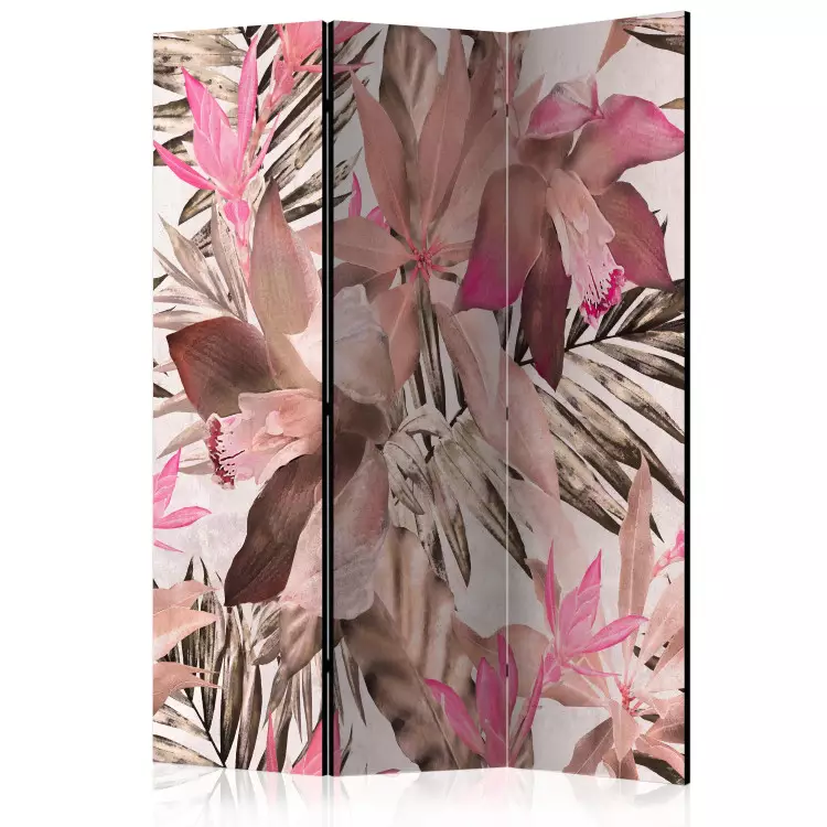 Jungle florale (3 panneaux) - motif de fleurs colorées sur fond clair