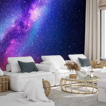 Tapisserie Galaxie Blacklight Simpkeely - Étoiles UV Luminescente Violette 180x230cm
