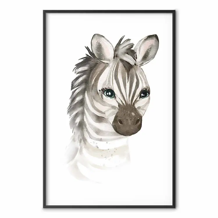 Petit zèbre - portrait d'un animal charmant rayé