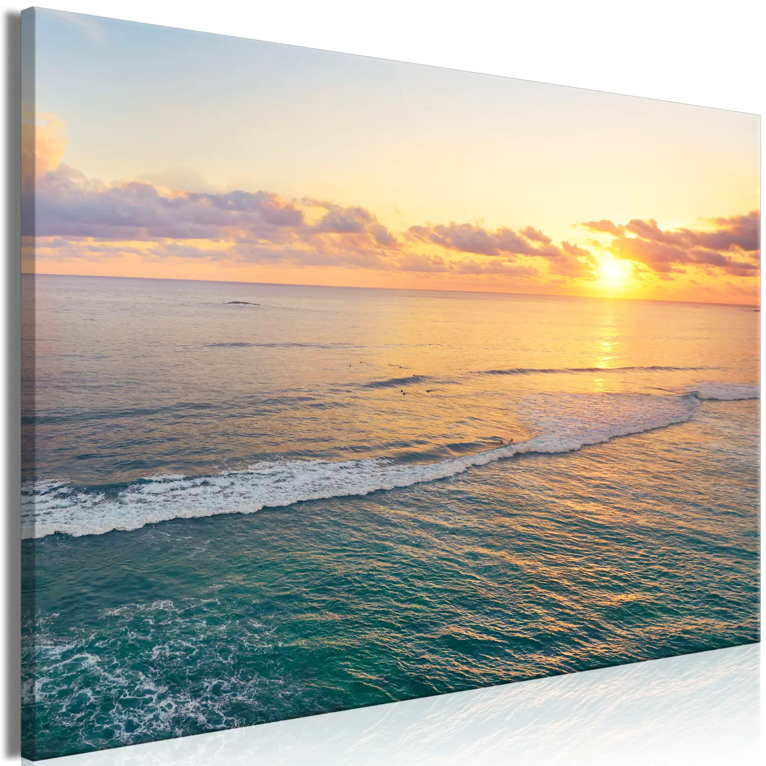 Tableau Toile Plage Coucher De Soleil - Impression Océan - Sans Cadre