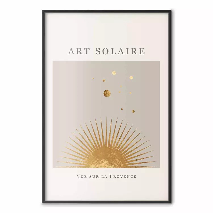 Art solaire : Vue sur la Provence - soleil doré de style scandi bohème