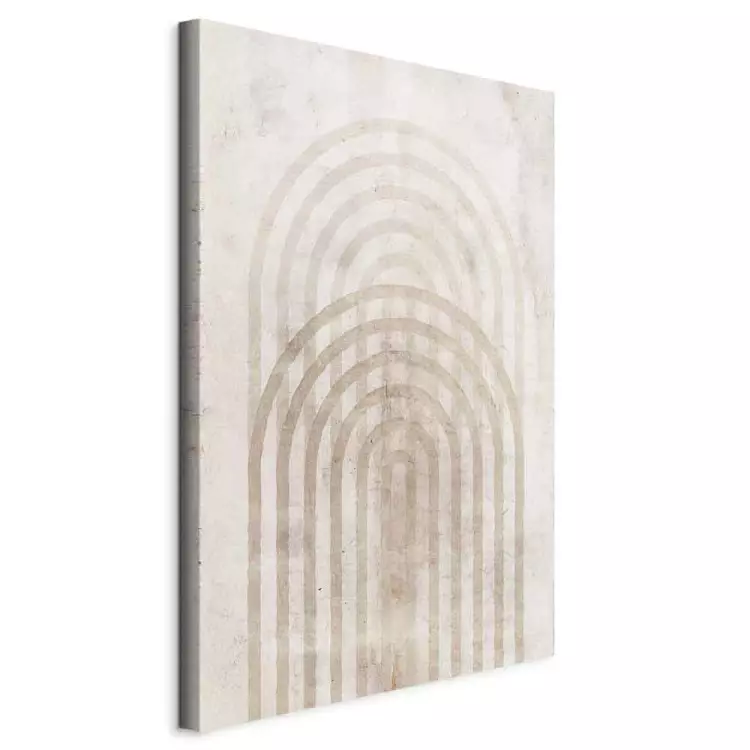 Cercles marron - abstraction avec figures géométriques sur fond beige