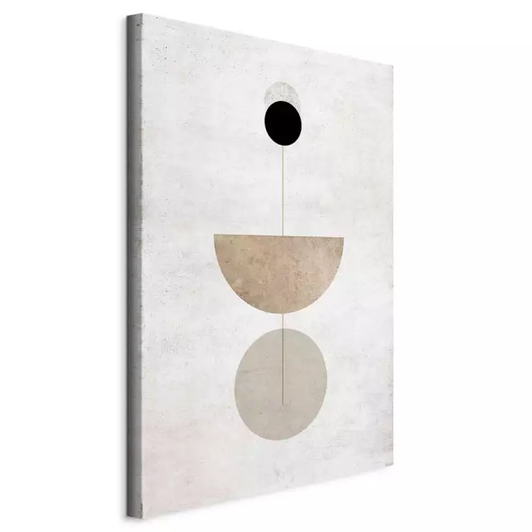 Cercles gris et noirs et un demi-cercle - une abstraction géométrique