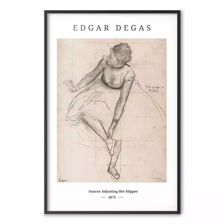 Edgar Degas : Danseuse ajustant son chausson - croquis d'une ballerine