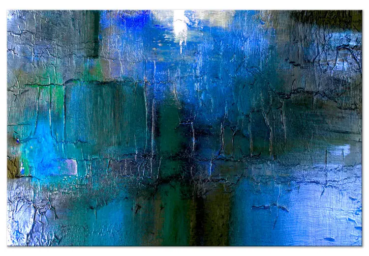 Texture froide - abstraction avec traînées de peinture en tons bleus