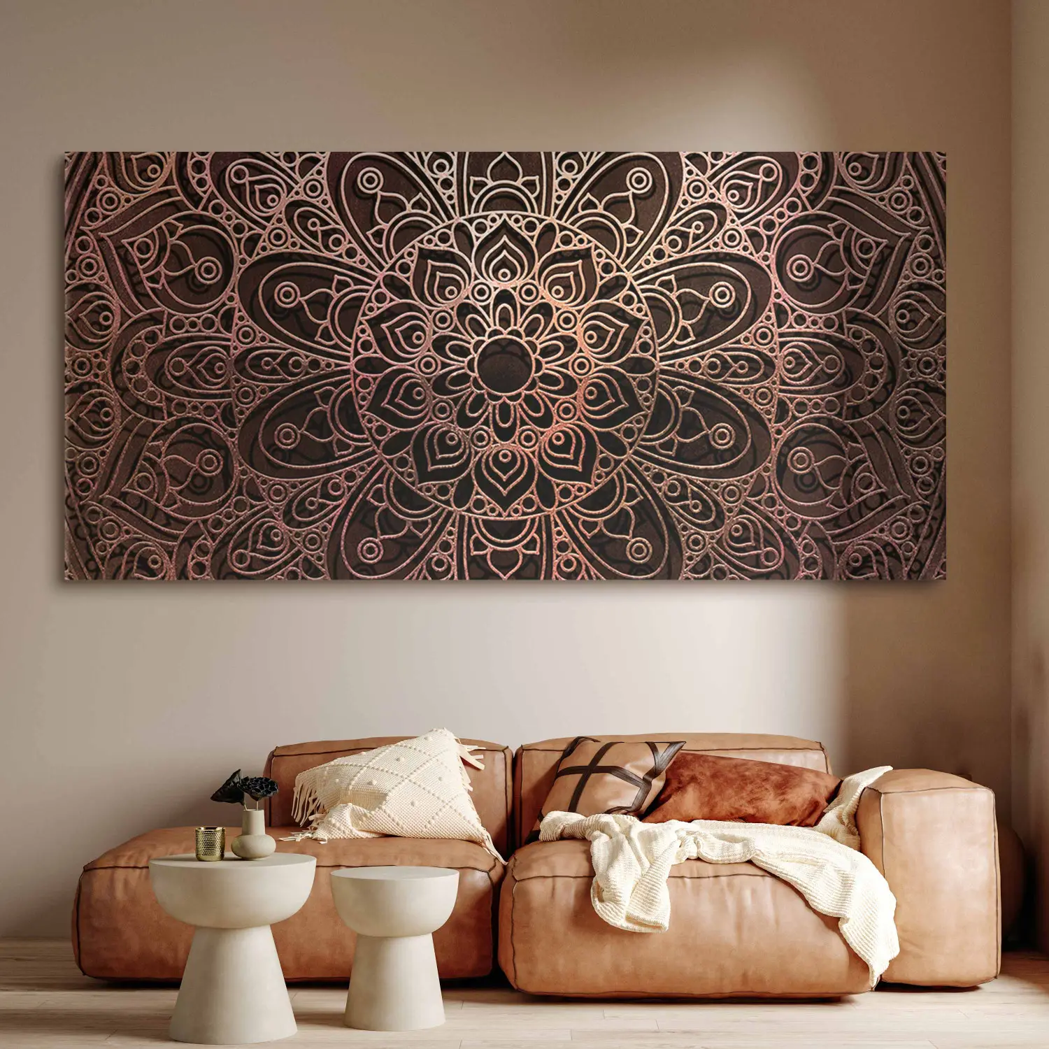 Tableau Déco Mandala – Impression Sur Toile Intissé, 9 Motifs – Modèle F-A-0546-b-m