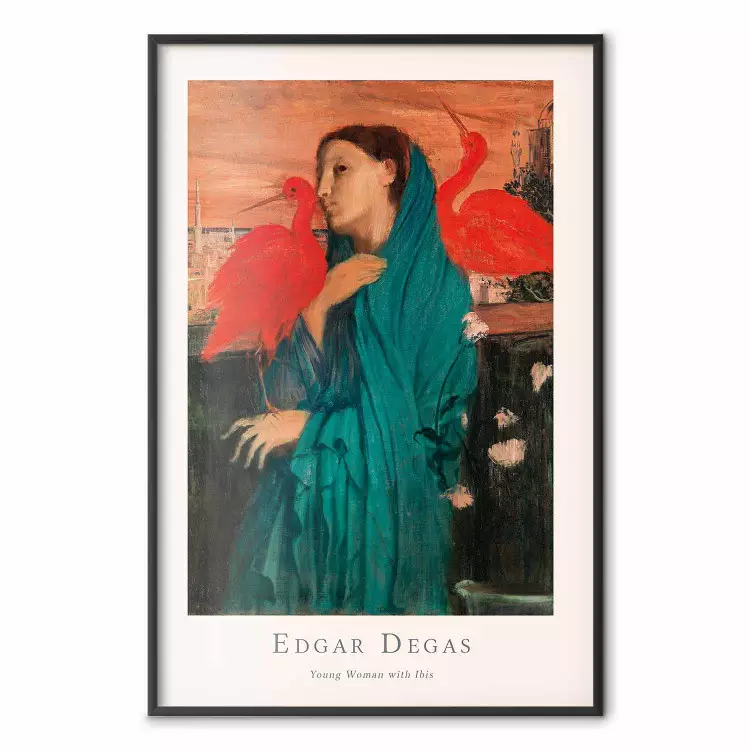 Edgar Degas : Jeune femme avec Ibis - portrait d'une femme et oiseaux