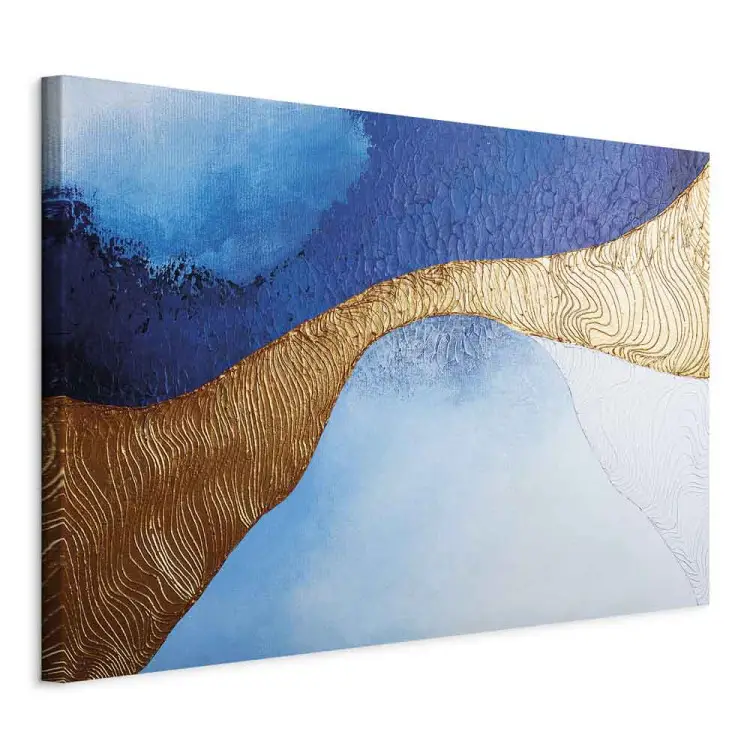 Embouchure dorée large - Abstraction moderne en bleu