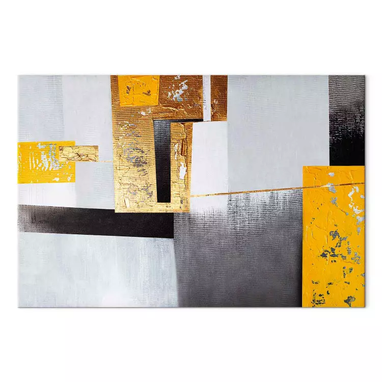 Lieu doré (1 partie) large - Abstraction moderne avec des figures