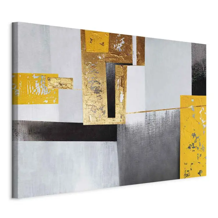Lieu doré large - Abstraction moderne avec des figures